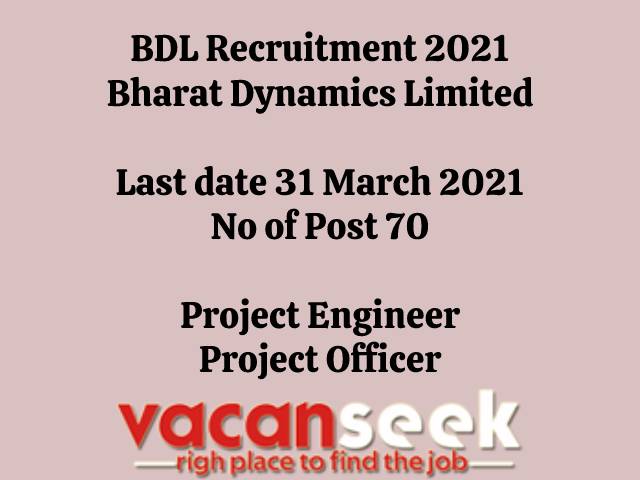 BDL Recruitment 2021: Bharat Dynamics Limited job listing thumbnail.