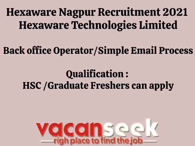 Hexaware Nagpur Recruitment 2021: Hexaware Technologies Limited Job listing thumbnail. 