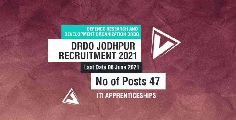 DRDO Jodhpur recruitment 2021