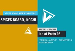 Spices Board Recruitment 2021 : SPICES BOARD India. Job Listing thumbnail.