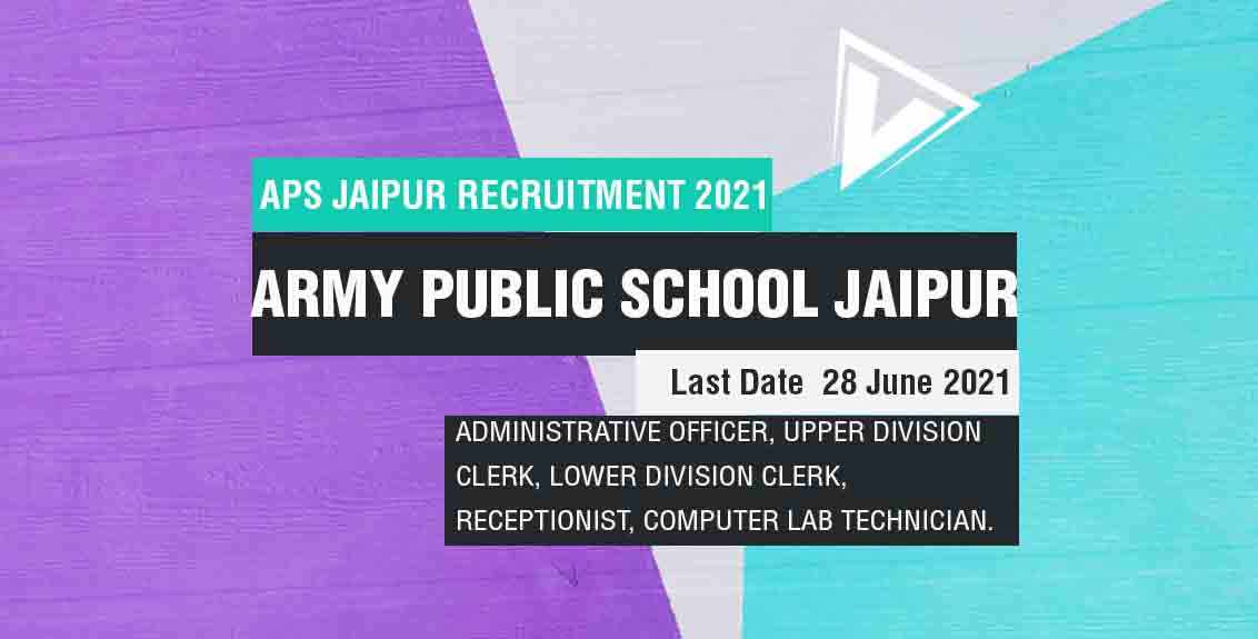 APS Jaipur Recruitment 2021 Job Listing Thumbnail.