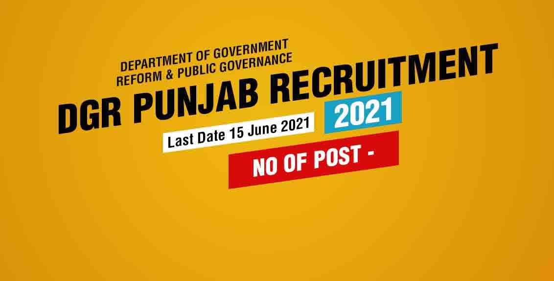 DGR Punjab Recruitment 2021 Job Listing Thumbnail.