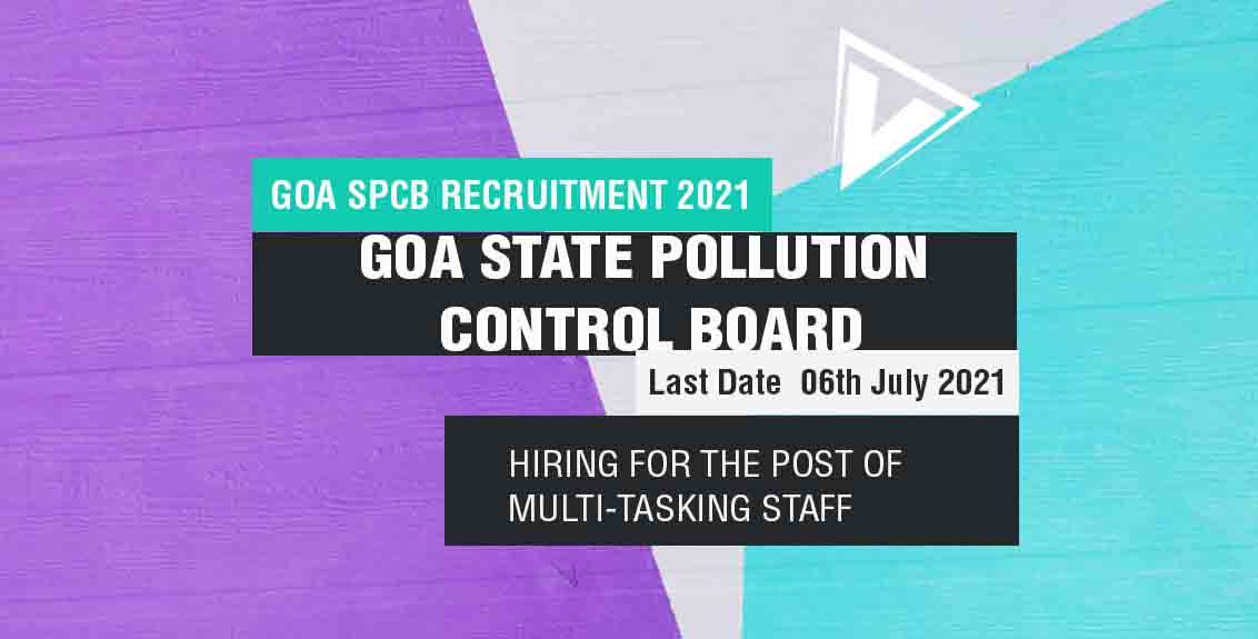 Goa SPCB Recruitment 2021 Job Listing Thumbnail.