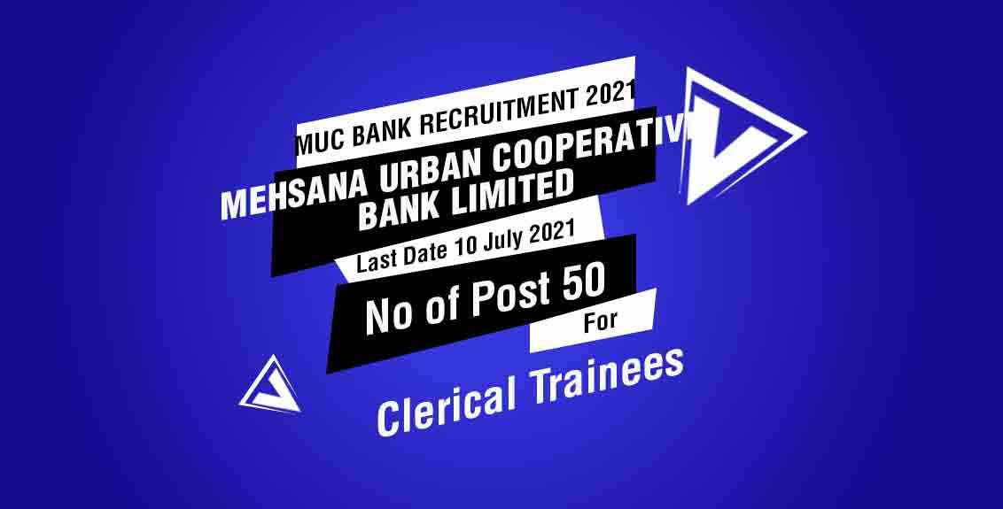 MUC Bank Recruitment 2021 Job listing thumbnail.