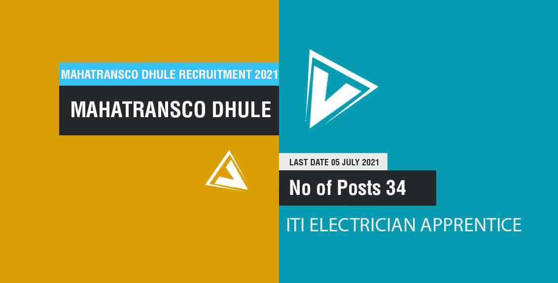 MahaTransco Dhule Recruitment 2021 Job Listing Thumbnail.