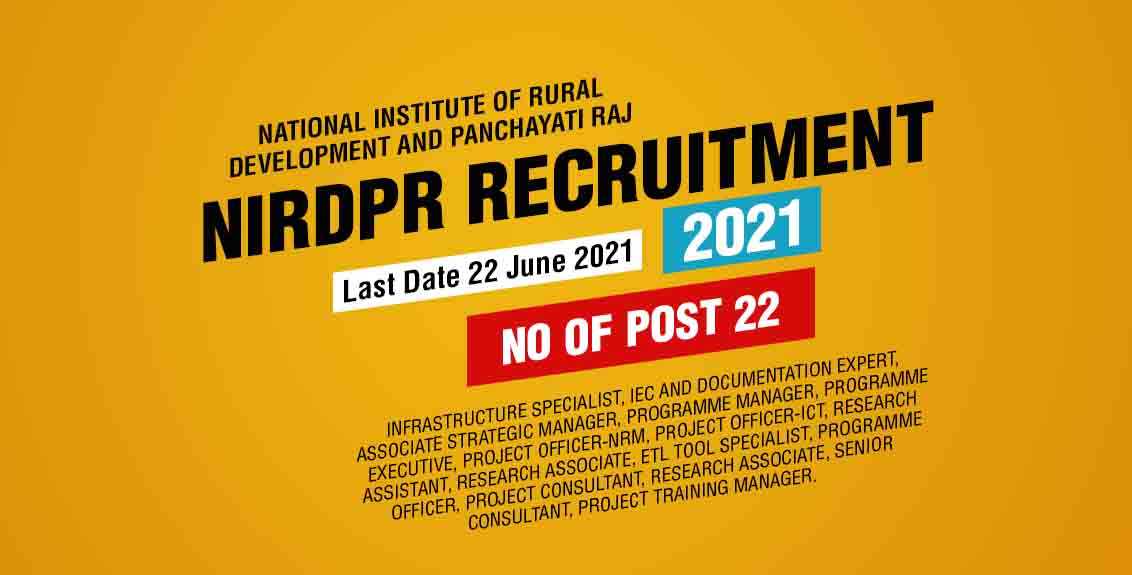 NIRDPR Recruitment 2021 Job Listing Thumbnail.
