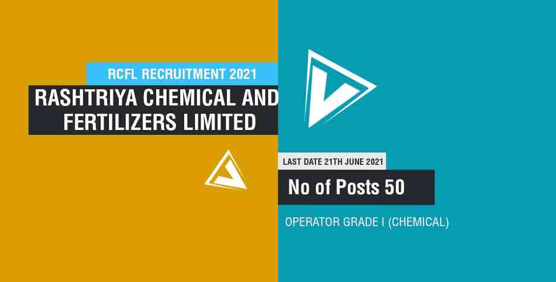 RCFL Recruitment 2021 Job Listing Thumbnail.