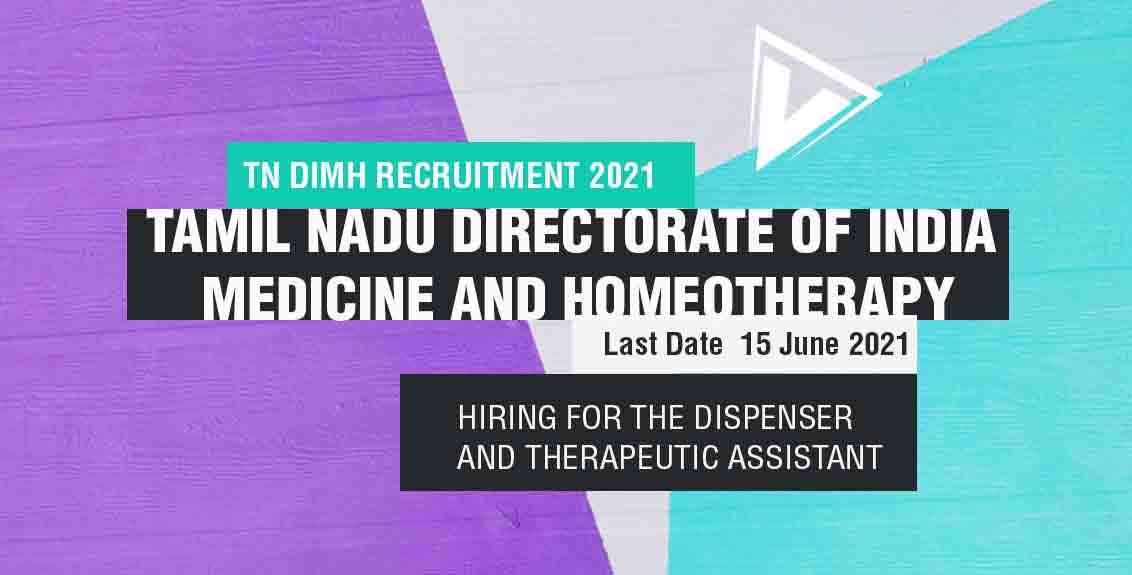 TN DIMH Recruitment 2021 job listing thumbanil.