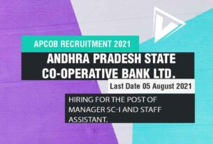 APCOB Recruitment 2021 Job Listing thumbnail.