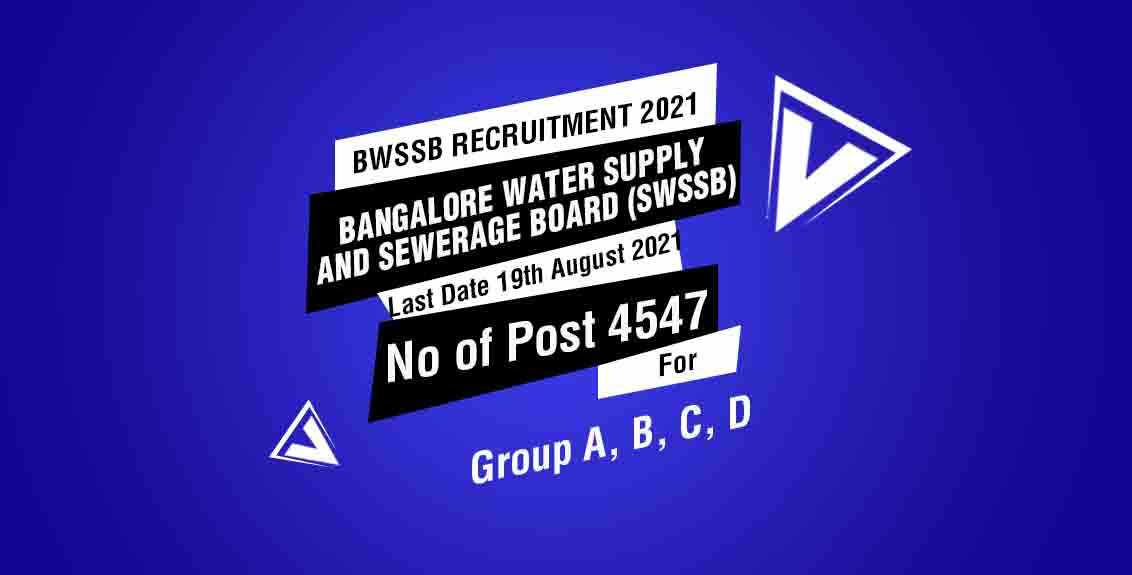 BWSSB Recruitment 2021 Job Listing thumbnail.