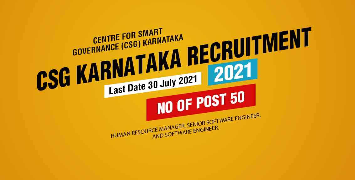 CSG Karnataka Recruitment 2021 Job Listing thumbnail.