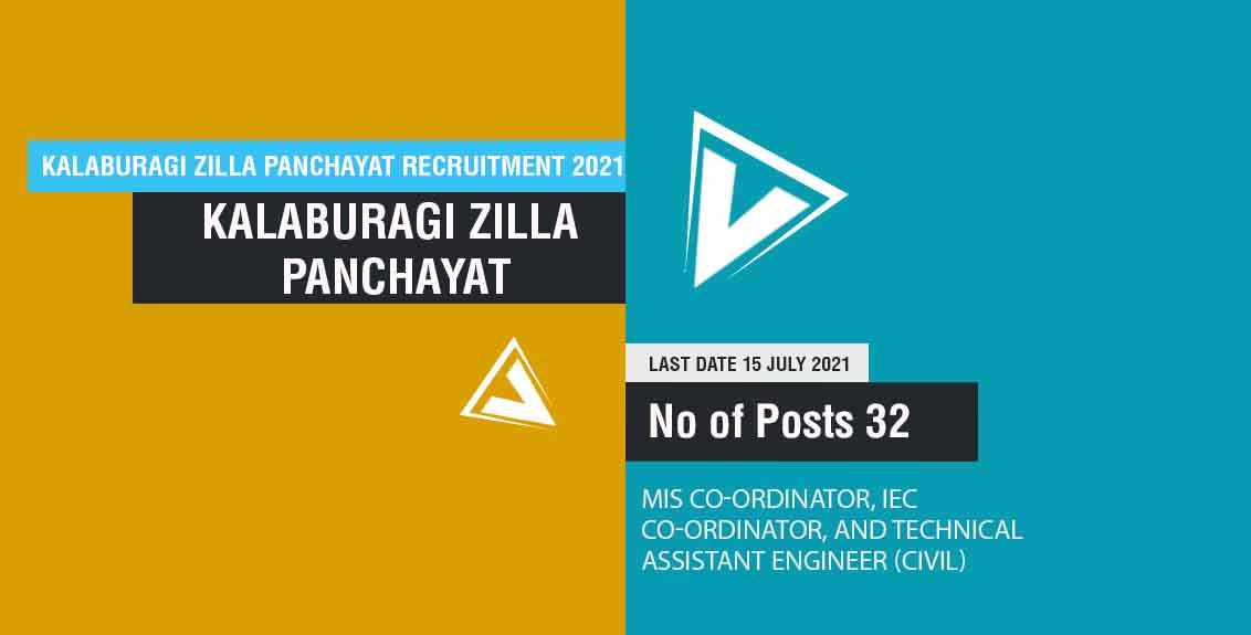 Kalaburagi Zilla Panchayat Recruitment 2021 Job listing thumbnail.