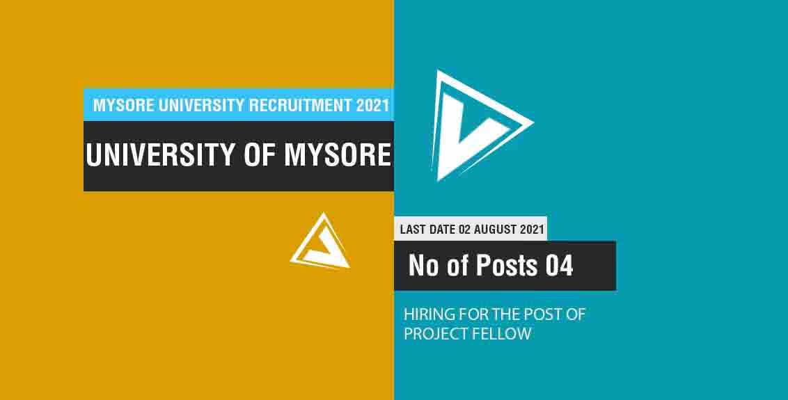 Mysore University Recruitment 2021 Job Listing thumbnail.