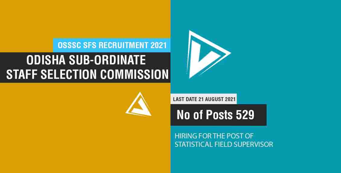 OSSSC SFS Recruitment 2021 Job Listing thumbnail.