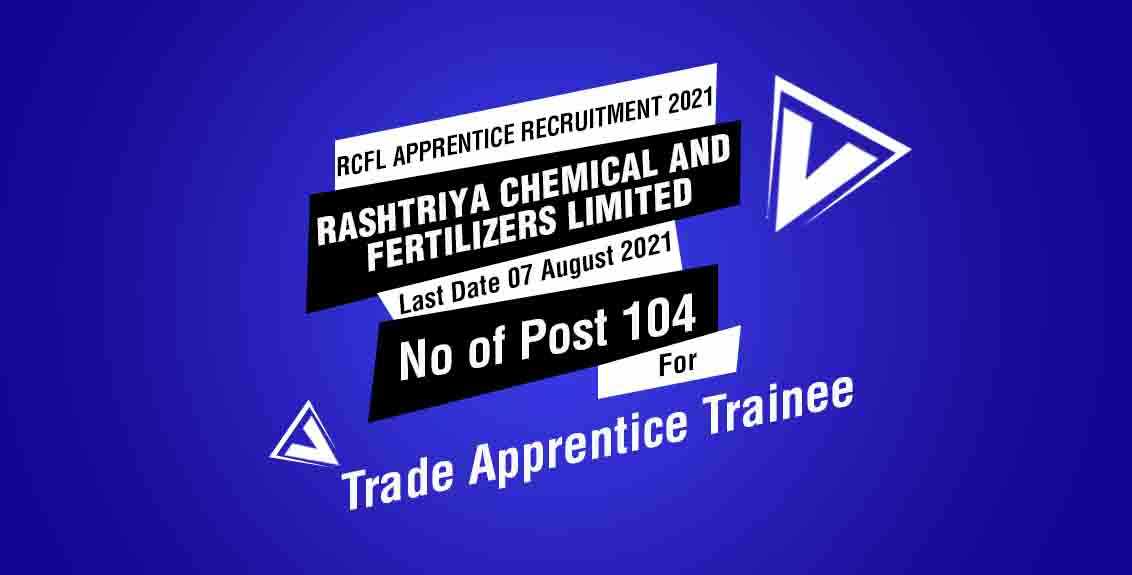 RCFL Apprentice Recruitment 2021 Job Listing thumbnail.