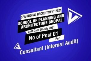 SPA Bhopal Recruitment 2021 Job Listing thumbnail.