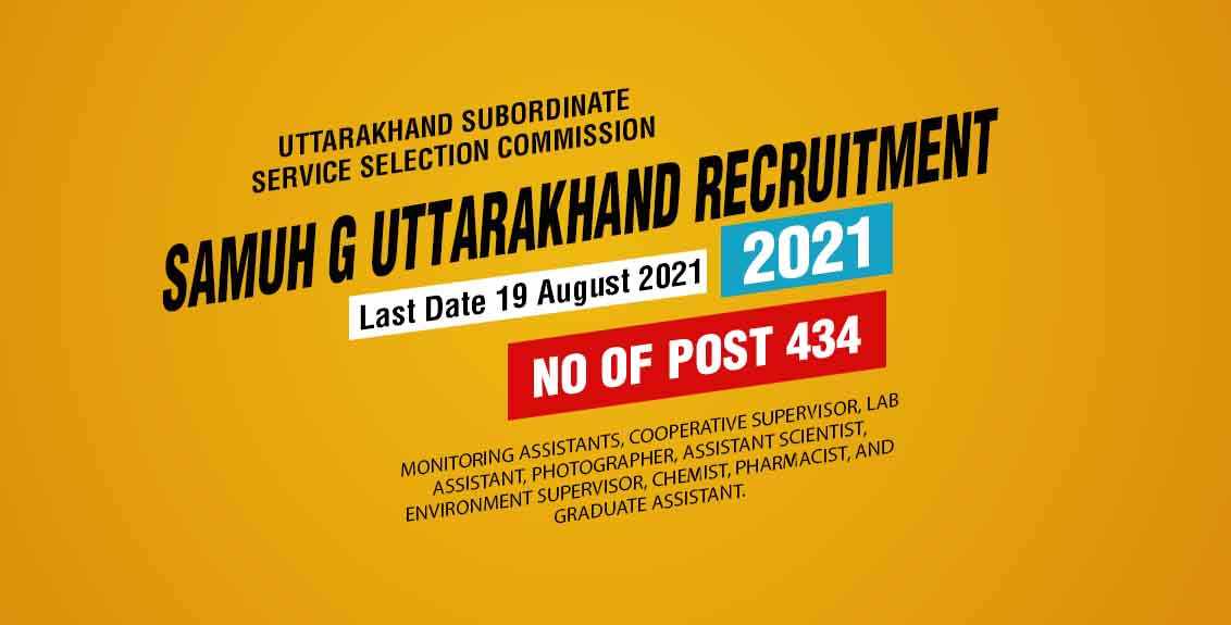 Samuh G Uttarakhand Recruitment 2021 Job Listing thumbnail.