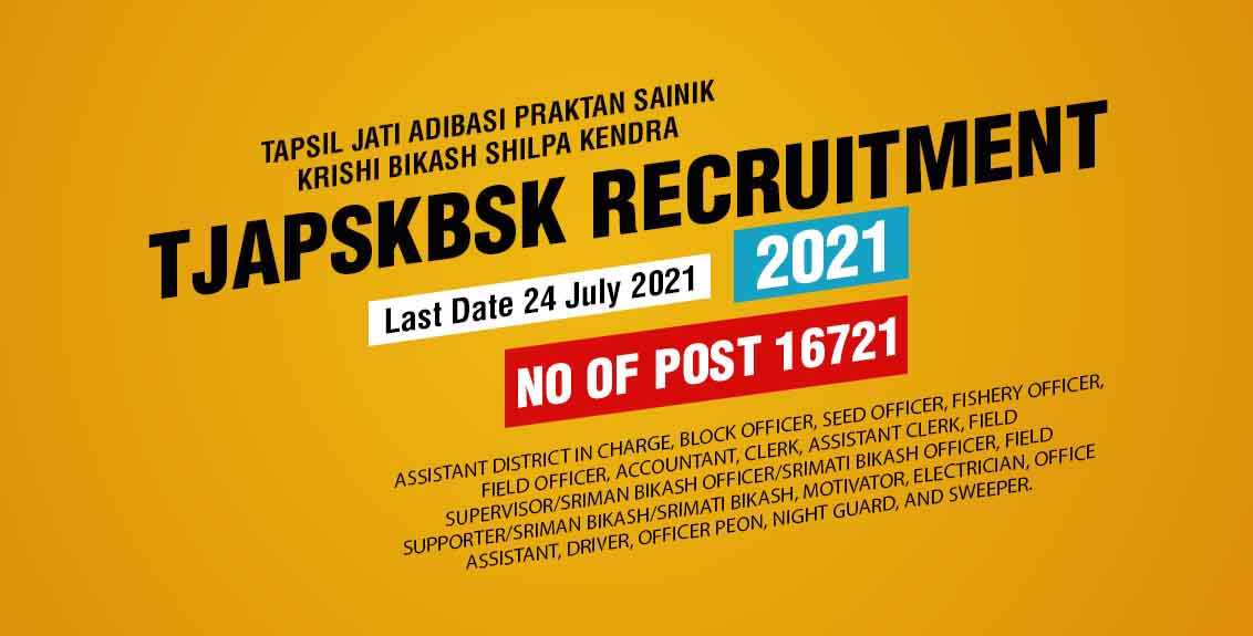 TJAPSKBSK Recruitment 2021 Job Listing thumbnail.