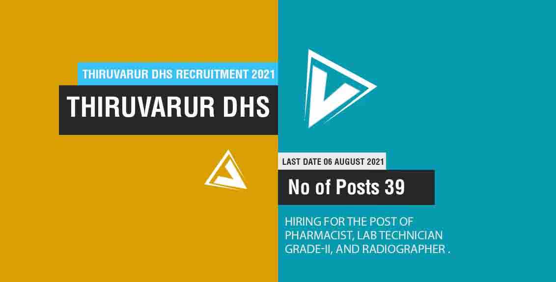 Thiruvarur DHS Recruitment 2021 Job Listing thumbnail.