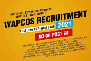 WAPCOS Recruitment 2021 Job Listing Thumbnail.