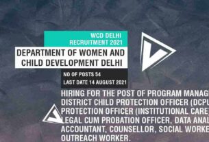 WCD Delhi Recruitment 2021 Job Listing thumbnail.