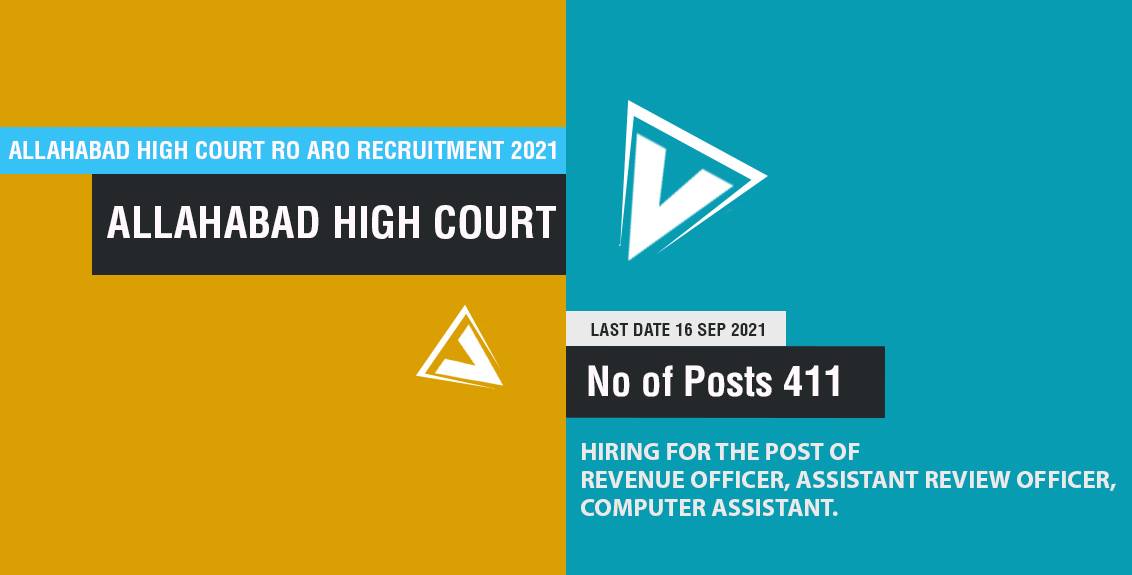 Allahabad High Court RO ARO Recruitment 2021 Job Listing thumbnail.