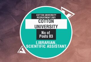 Cotton University Recruitment 2021 Job Listing thumbnail.