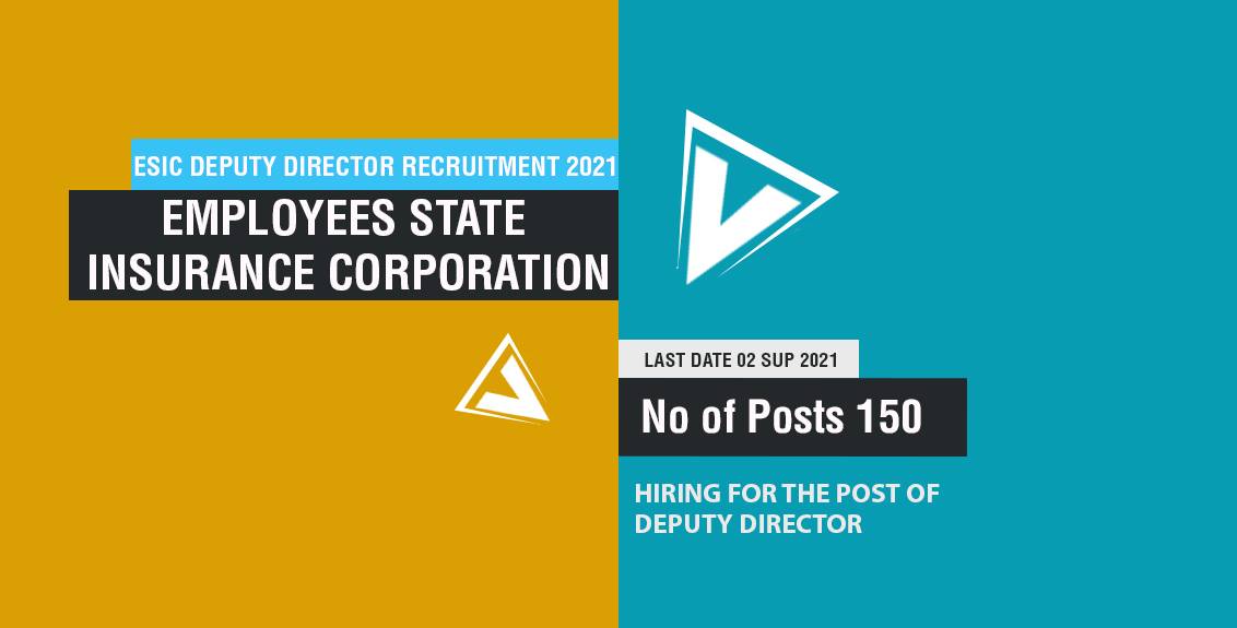 ESIC Deputy Director Recruitment 2021 Job Listing Thumbnail.
