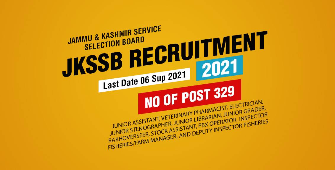 JKSSB Animal Husbandry Recruitment 2021 Job Listing thumbnail.