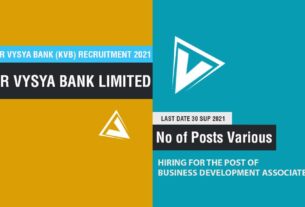Karur Vysya Bank (KVB) Recruitment 2021 Job Listing thumbnail.