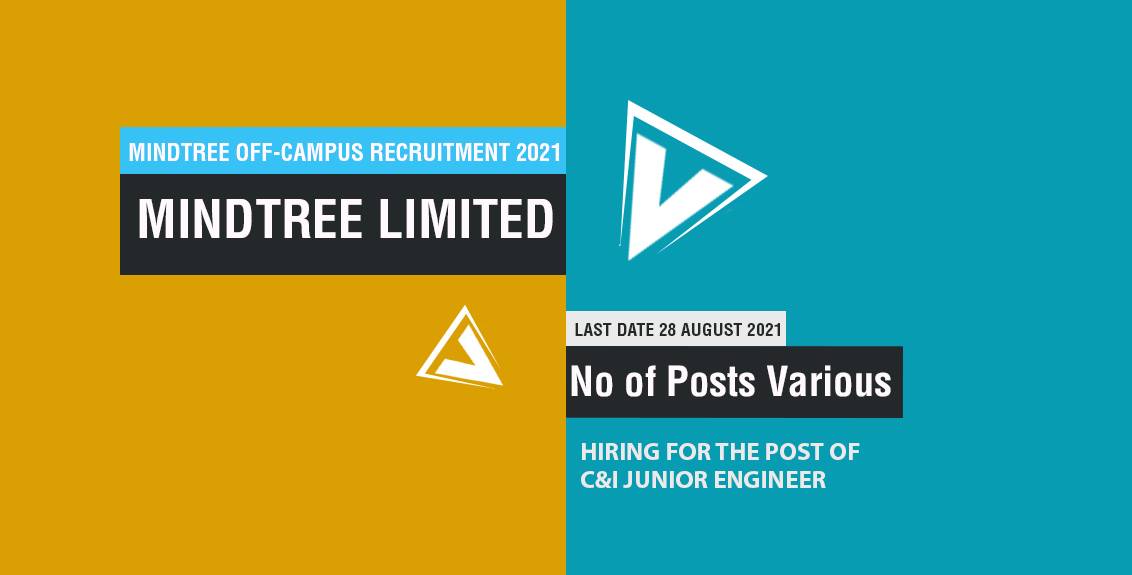 MindTree Off-Campus Recruitment 2021 Job Listing thumbnail.