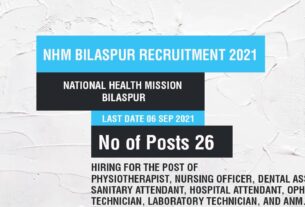 NHM Bilaspur Recruitment 2021 Job Listing thumbnail.