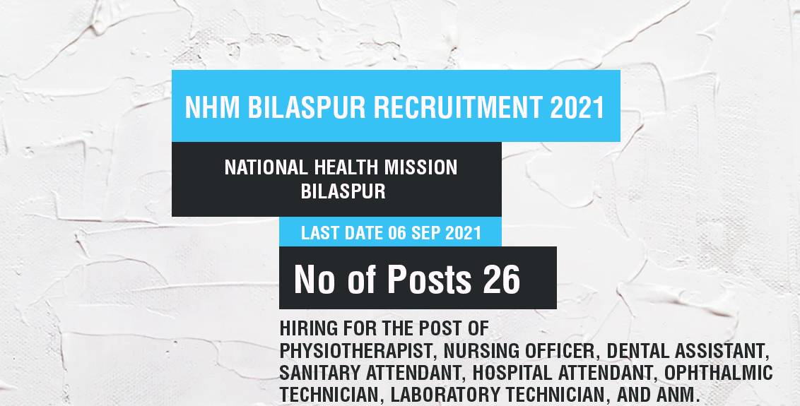 NHM Bilaspur Recruitment 2021 Job Listing thumbnail.