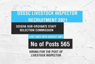 OSSSC Livestock Inspector Recruitment 2021 Job Listing thumbnail.