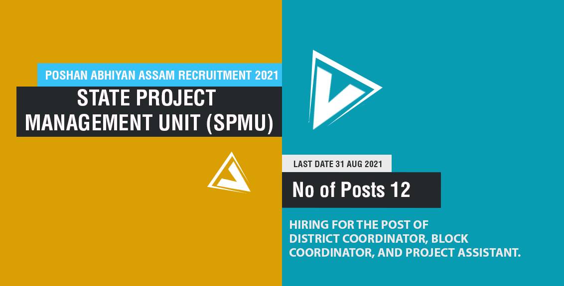 Poshan Abhiyan Assam Recruitment 2021 Job Listing Thumbnail.