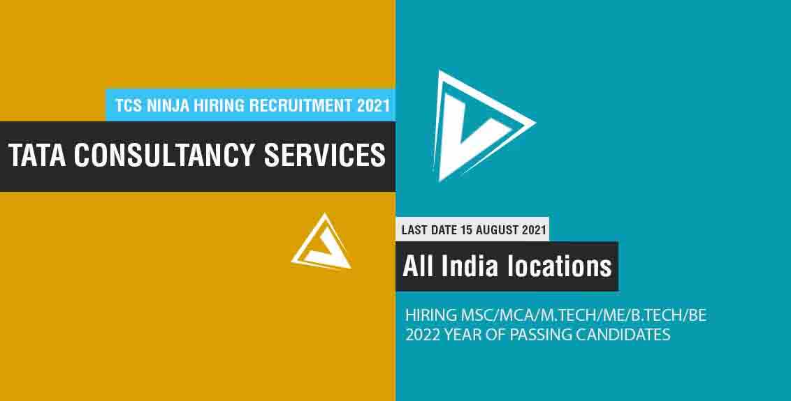 TCS Ninja Hiring Recruitment 2021 Job Listing thumbnail.