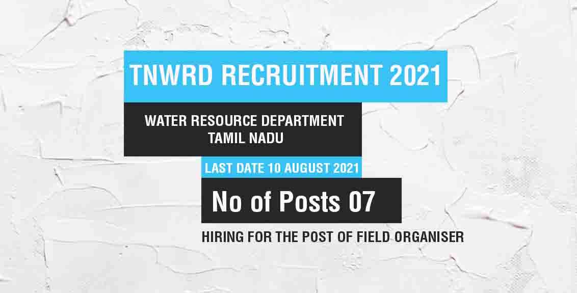 TNWRD Recruitment 2021 job listing thumbnail.