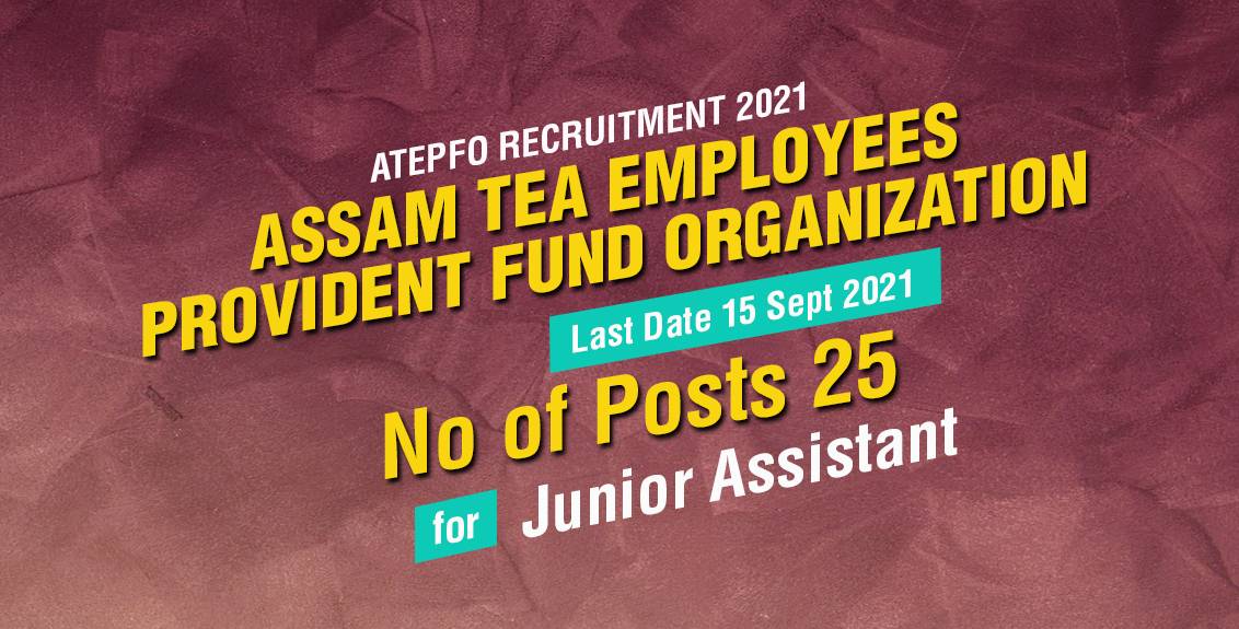 ATEPFO Recruitment 2021 Job Listing thumbnail.