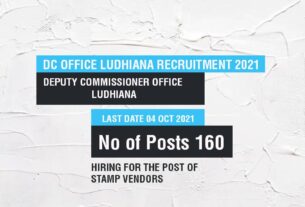 DC Office Ludhiana Recruitment 2021 Job Listing thumbnail.