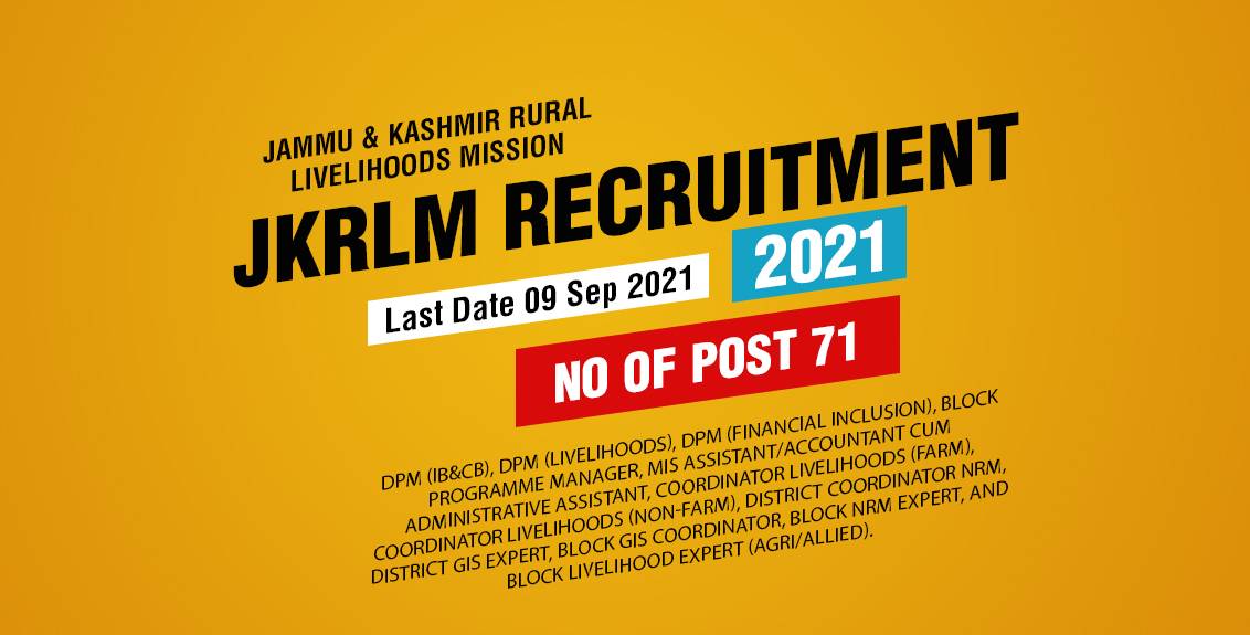 JKRLM Recruitment 2021 Job Listing thumbnail