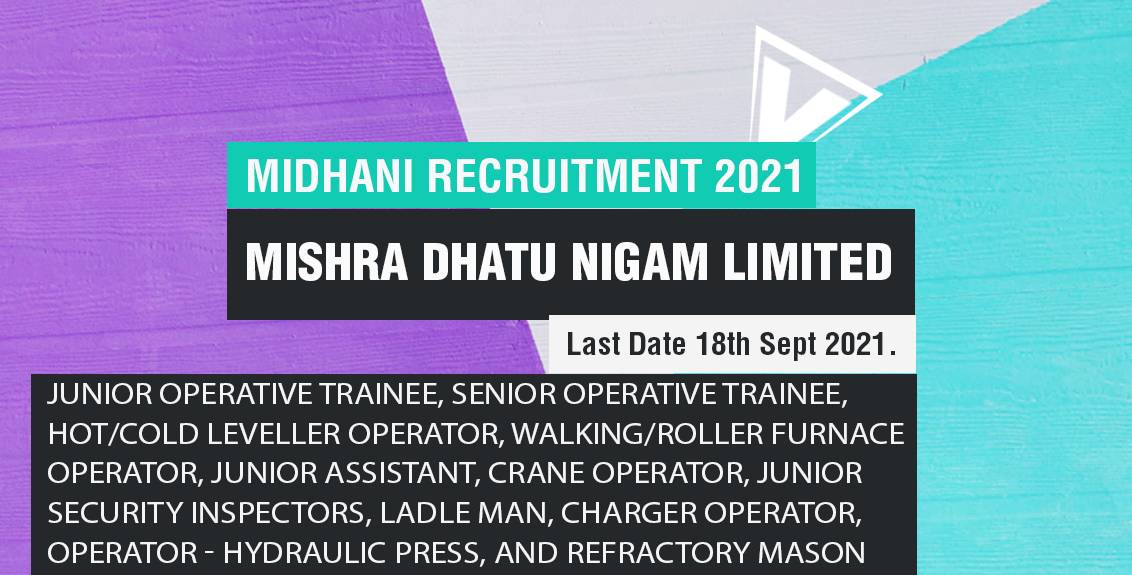 MIDHANI Recruitment 2021 Job Listing Thumbnail.