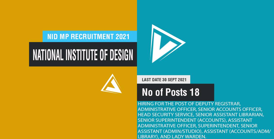 NID MP Recruitment 2021 Job Listing thumbnail.