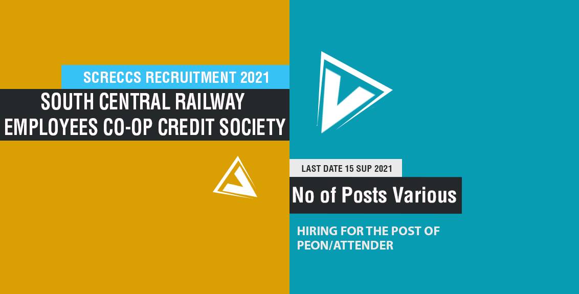 SCRECCS Recruitment 2021 job listing thumbnail.