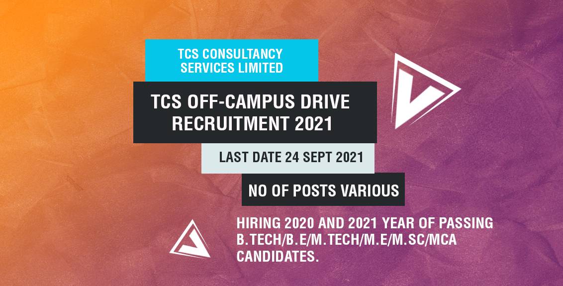 TCS Off-Campus Drive Recruitment 2021 Job Listing thumbnail.