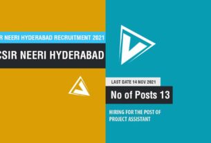 CSIR NEERI Hyderabad Recruitment 2021 Job Listing thumbnail.