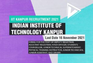 IIT Kanpur Recruitment 2021 Job Listing thumbnail.