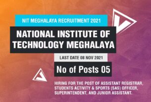 NIT Meghalaya Recruitment 2021 Job Listing thumbnail.