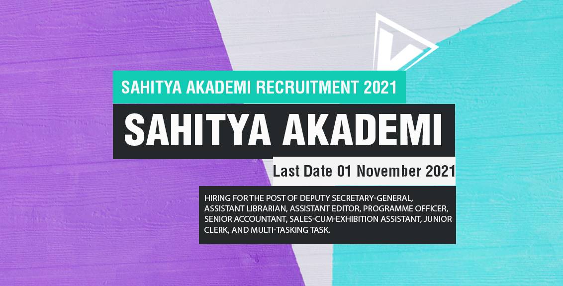 Sahitya Akademi Recruitment 2021 Job Listing thumbnail.