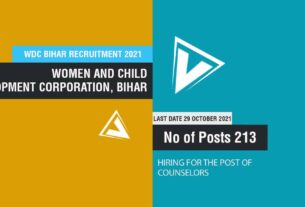 WDC Bihar Recruitment 2021 Job Listing thumbnail.