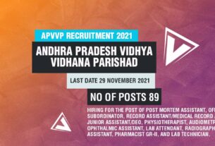 APVVP Recruitment 2021 Job listing thumbnail.